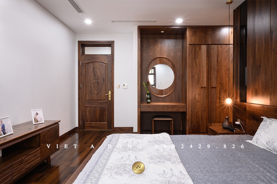 Bàn trang điểm gỗ óc chó BTD-05