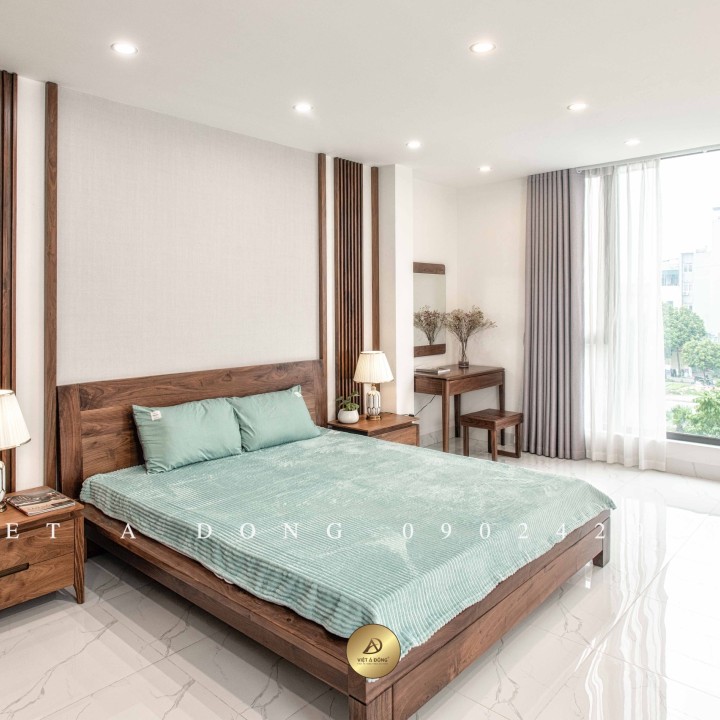 Giường ngủ gỗ óc chó GN-07