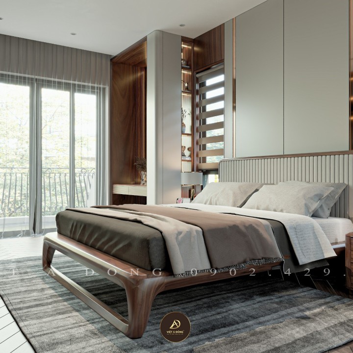 Giường ngủ gỗ óc chó GN-21