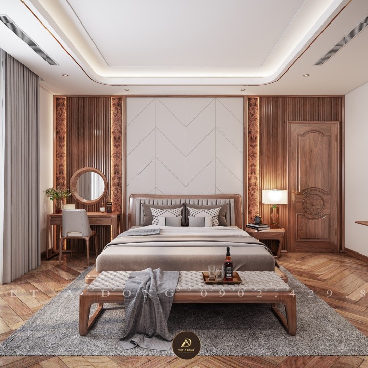 Giường ngủ gỗ óc chó GN-25