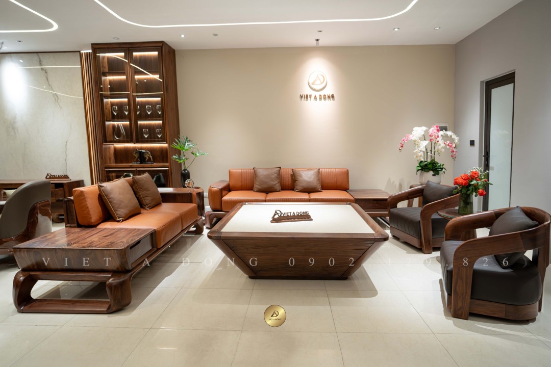 Sofa gỗ óc chó DIAMOND SF - 01