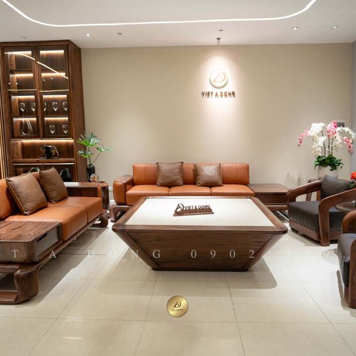 Sofa gỗ óc chó DIAMOND SF - 01