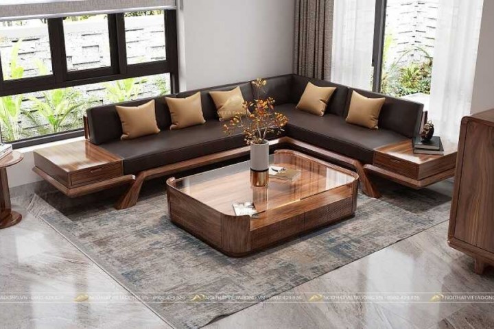 Sofa gỗ óc chó SF-25
