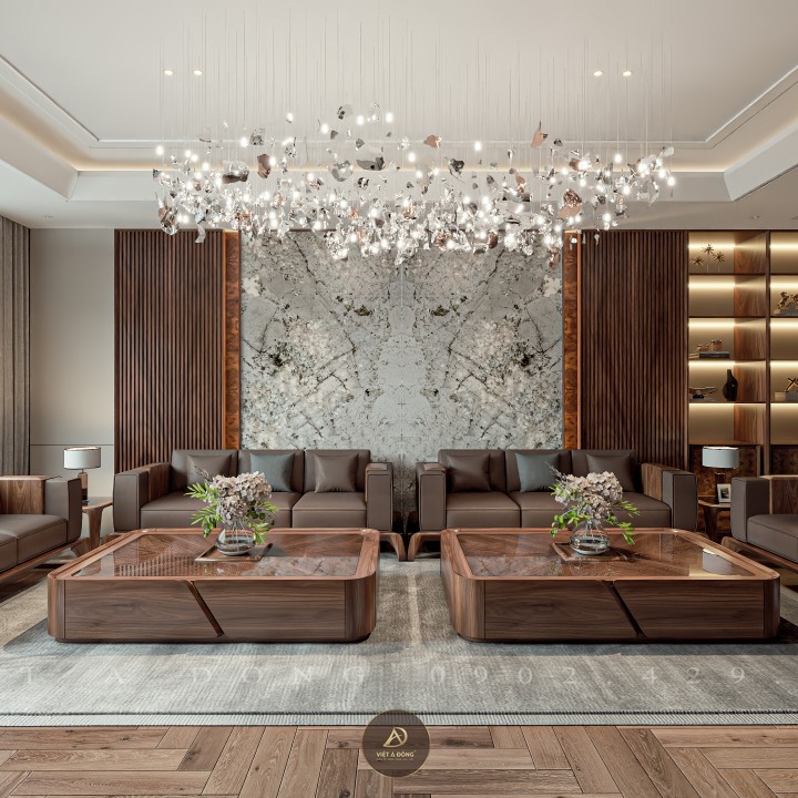 Sofa gỗ óc chó SF - 47