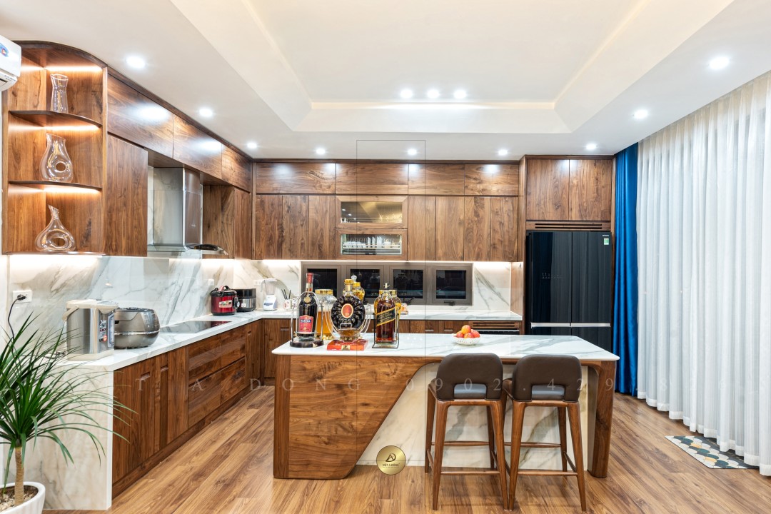 Tủ bếp gỗ óc chó TB-19