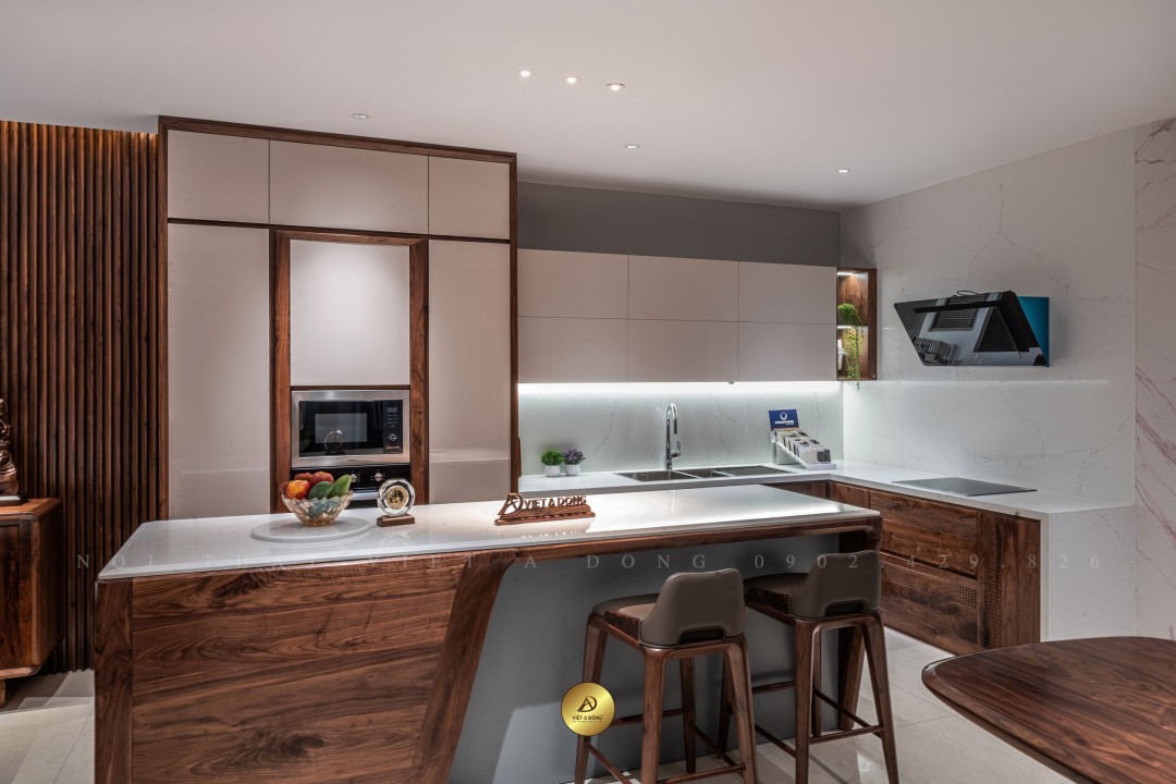 Tủ bếp gỗ óc chó TB - 20