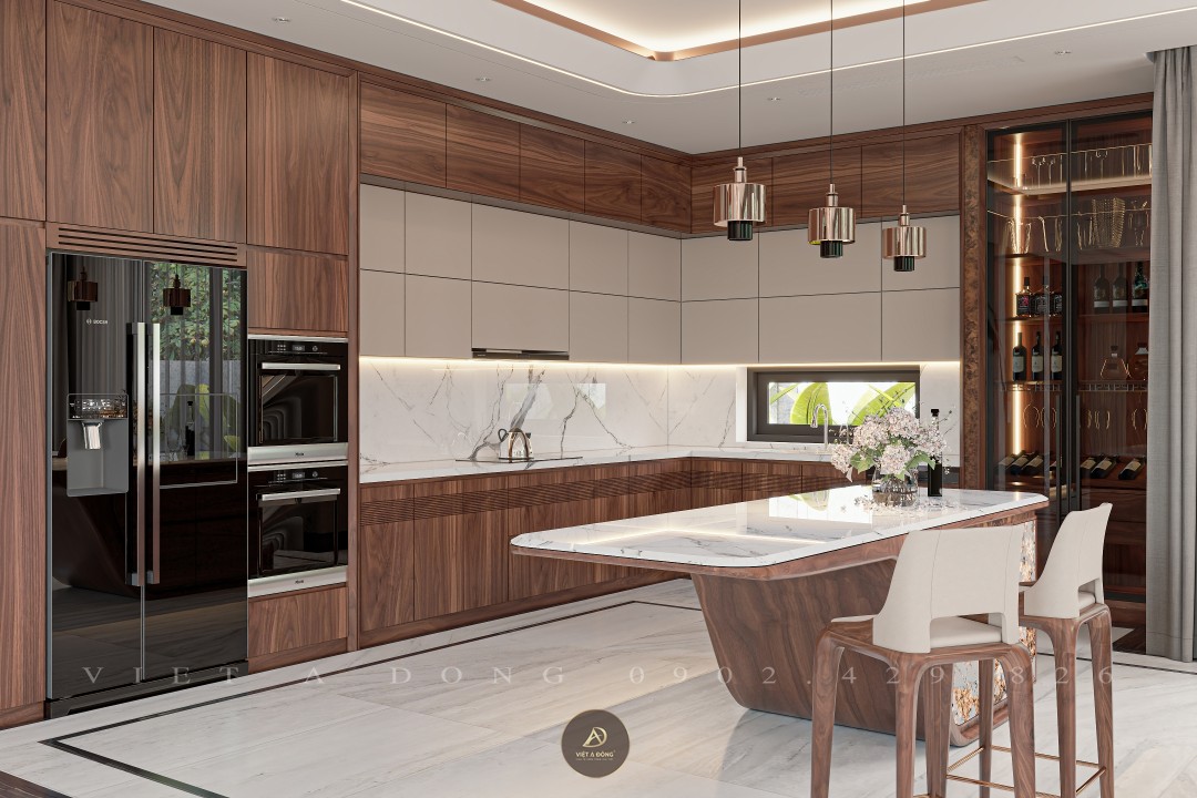 Tủ bếp gỗ óc chó TB -24