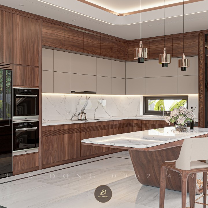 Tủ bếp gỗ óc chó TB -24