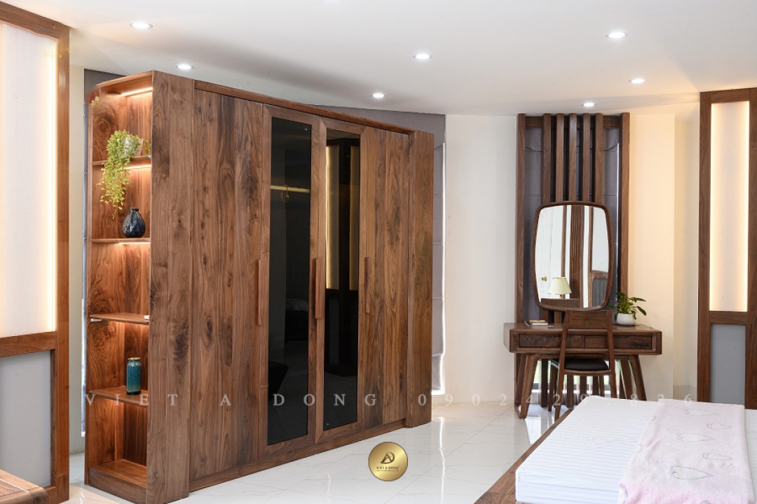 Tủ quần áo gỗ óc chó TA-02