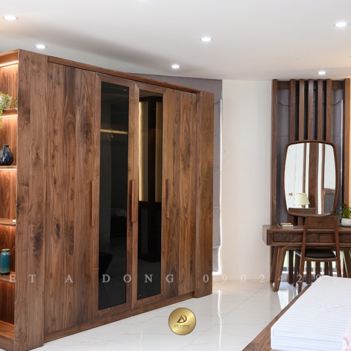 Tủ quần áo gỗ óc chó TA-02