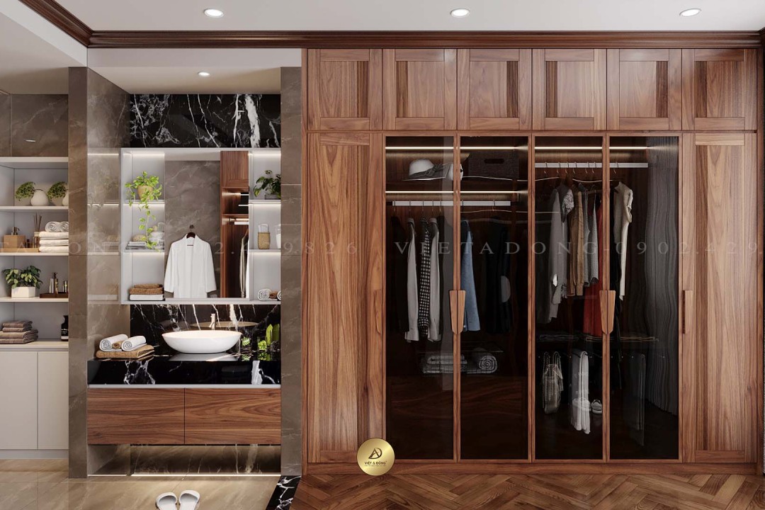 Tủ quần áo gỗ óc chó TA-35