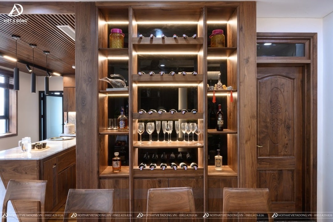 Tủ rượu gỗ óc chó TR - 08