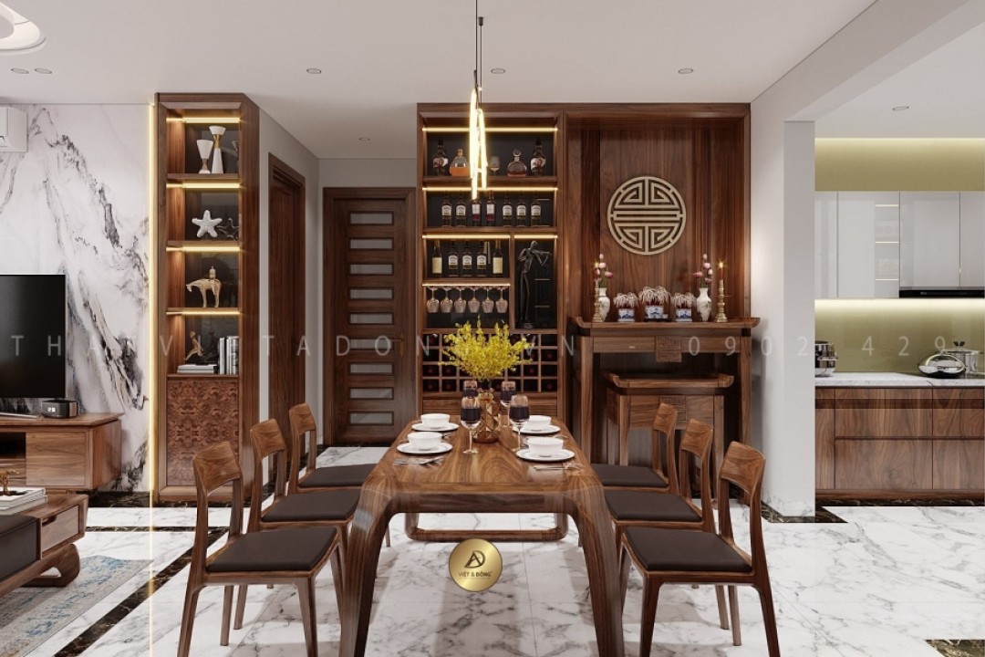 Tủ rượu gỗ óc chó TR - 13