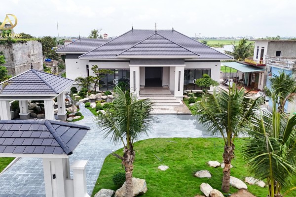 Thi công kiến trúc biệt thự gỗ óc chó tại Đồng Châu Thái Bình - Anh Việt