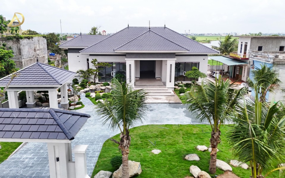 Thi công kiến trúc biệt thự gỗ óc chó tại Đồng Châu Thái Bình - Anh Việt