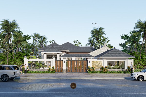 Thiết kế kiến trúc biệt thự gỗ óc chó tại Quế võ, Bắc Binh - Anh Luân