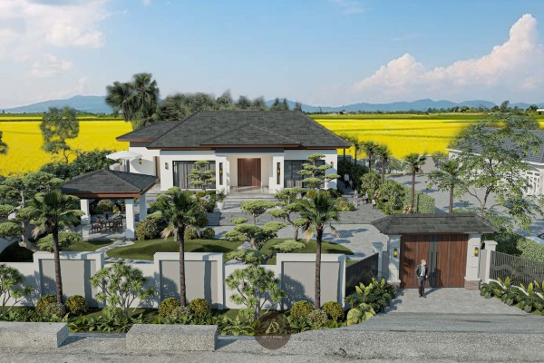 Thiết kế kiến trúc biệt thự gỗ óc chó tại Đồng Châu, Thái Bình - Anh Việt