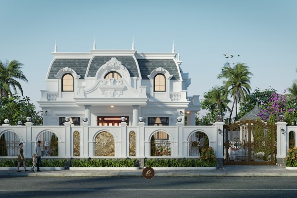 Thiết kế kiến trúc biệt thự gỗ óc chó tại Thái Nguyên - Chị Mai