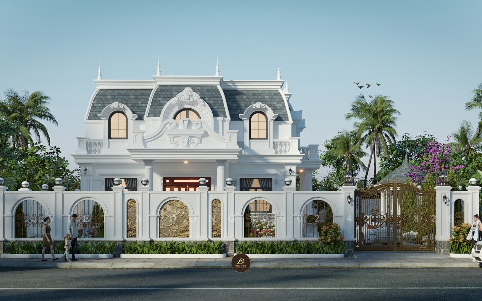 Thiết kế kiến trúc biệt thự gỗ óc chó tại Thái Nguyên - Chị Mai