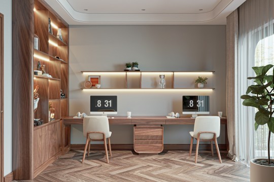 Bàn làm việc gỗ óc chó hợp phong thủy cho người mệnh Thủy