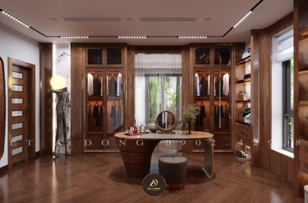 Bàn trang điểm gỗ óc chó – Tạo điểm nhấn tinh tế cho phòng ngủ