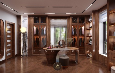 Bàn trang điểm gỗ óc chó – Tạo điểm nhấn tinh tế cho phòng ngủ