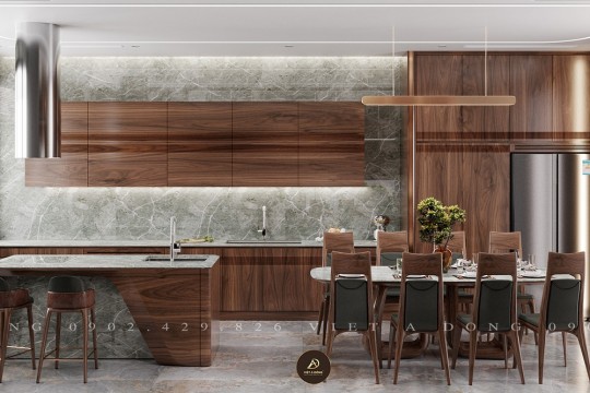 Giá tủ bếp gỗ óc chó bao nhiêu? Báo giá chi tiết