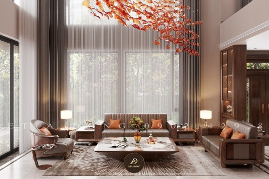 Phòng khách gỗ óc chó hiện đại vs tân cổ điển – Nên chọn phong cách nào?