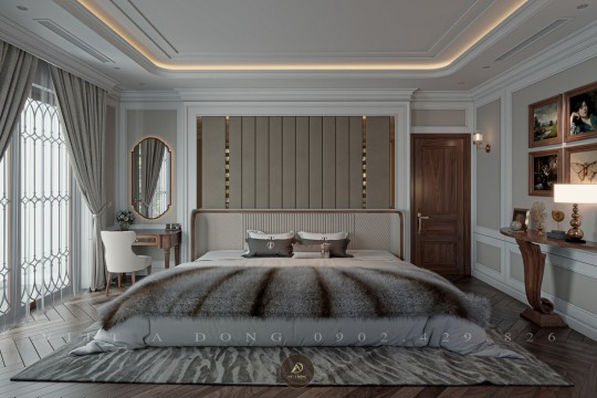 Phong thủy phòng ngủ gỗ óc chó tân cổ điển – Những điều cần lưu ý