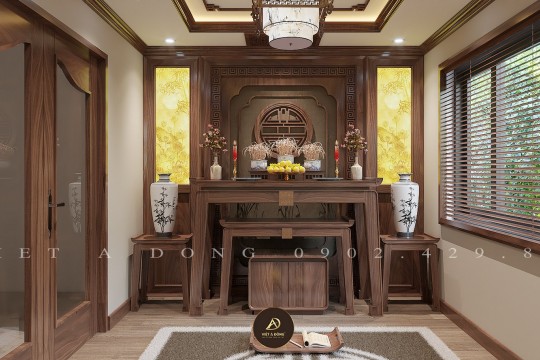 Phong thủy phòng thờ gỗ óc chó – Những nguyên tắc cần tuân theo