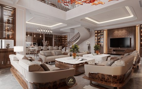 So sánh biệt thự gỗ óc chó phong cách hiện đại và tân cổ điển