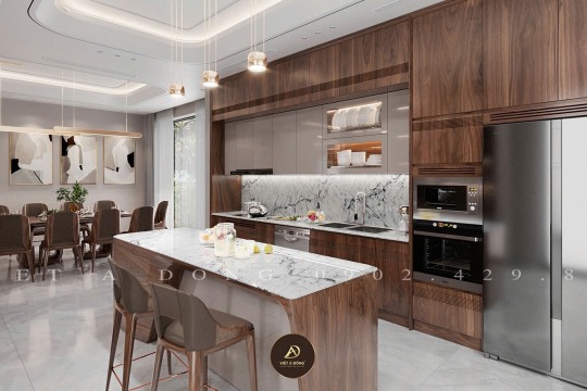 So sánh tủ bếp gỗ óc chó và tủ bếp gỗ công nghiệp - Những điều bạn cần biết