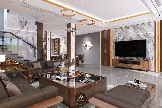 Thiết kế chung cư nhỏ với nội thất gỗ óc chó – Giải pháp tối ưu diện tích