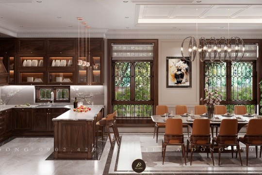 Xu hướng thiết kế nội thất gỗ óc chó tân cổ điển 2026