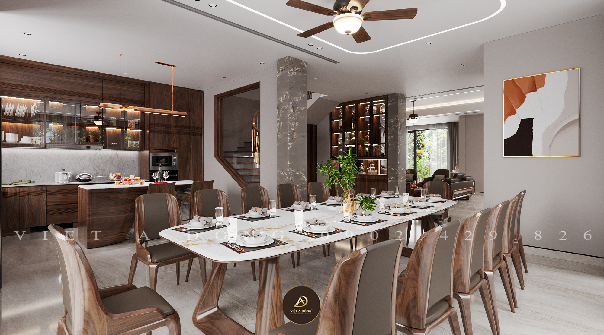 Bàn ăn gỗ óc chó Charm - 20