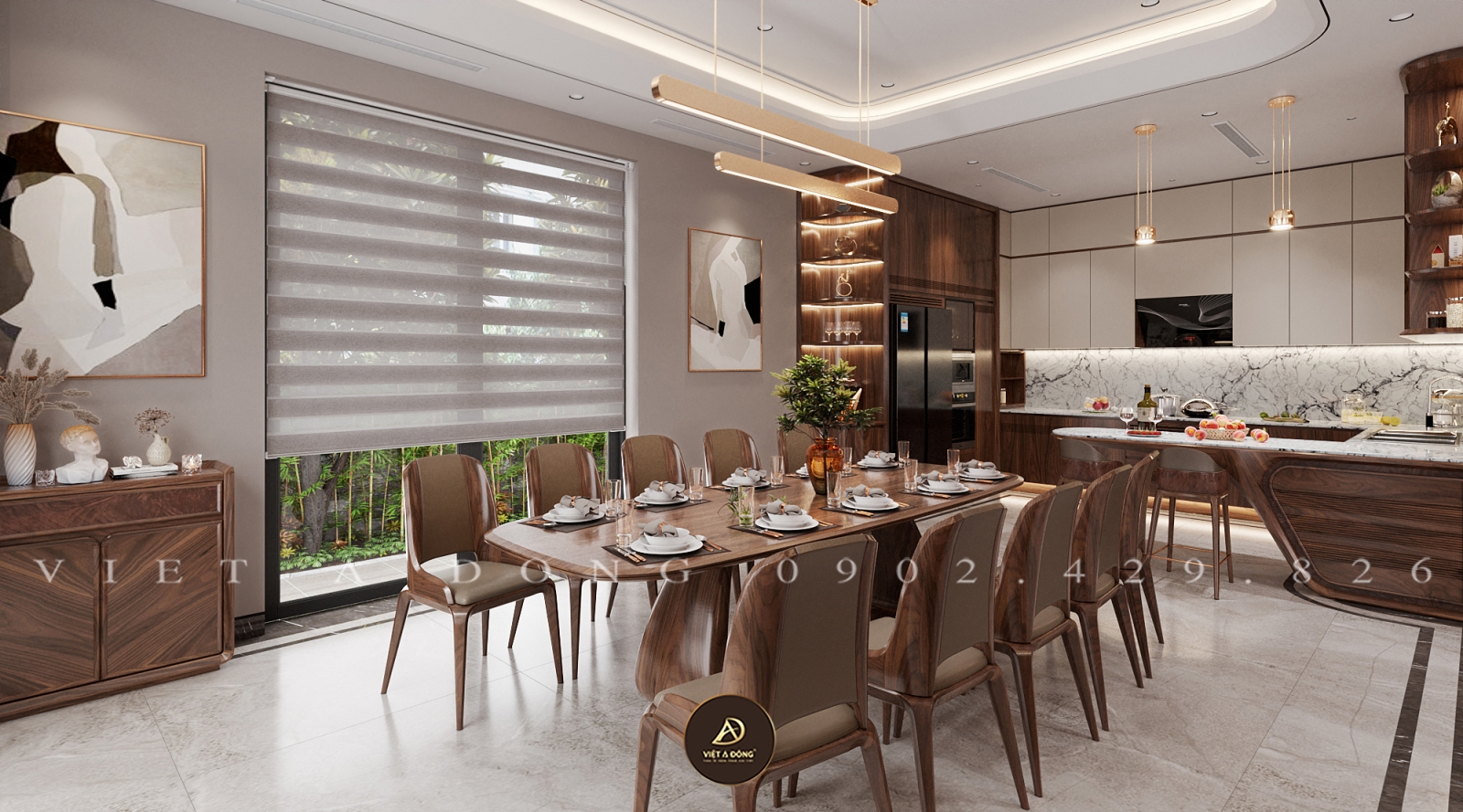 không gian phòng bếp