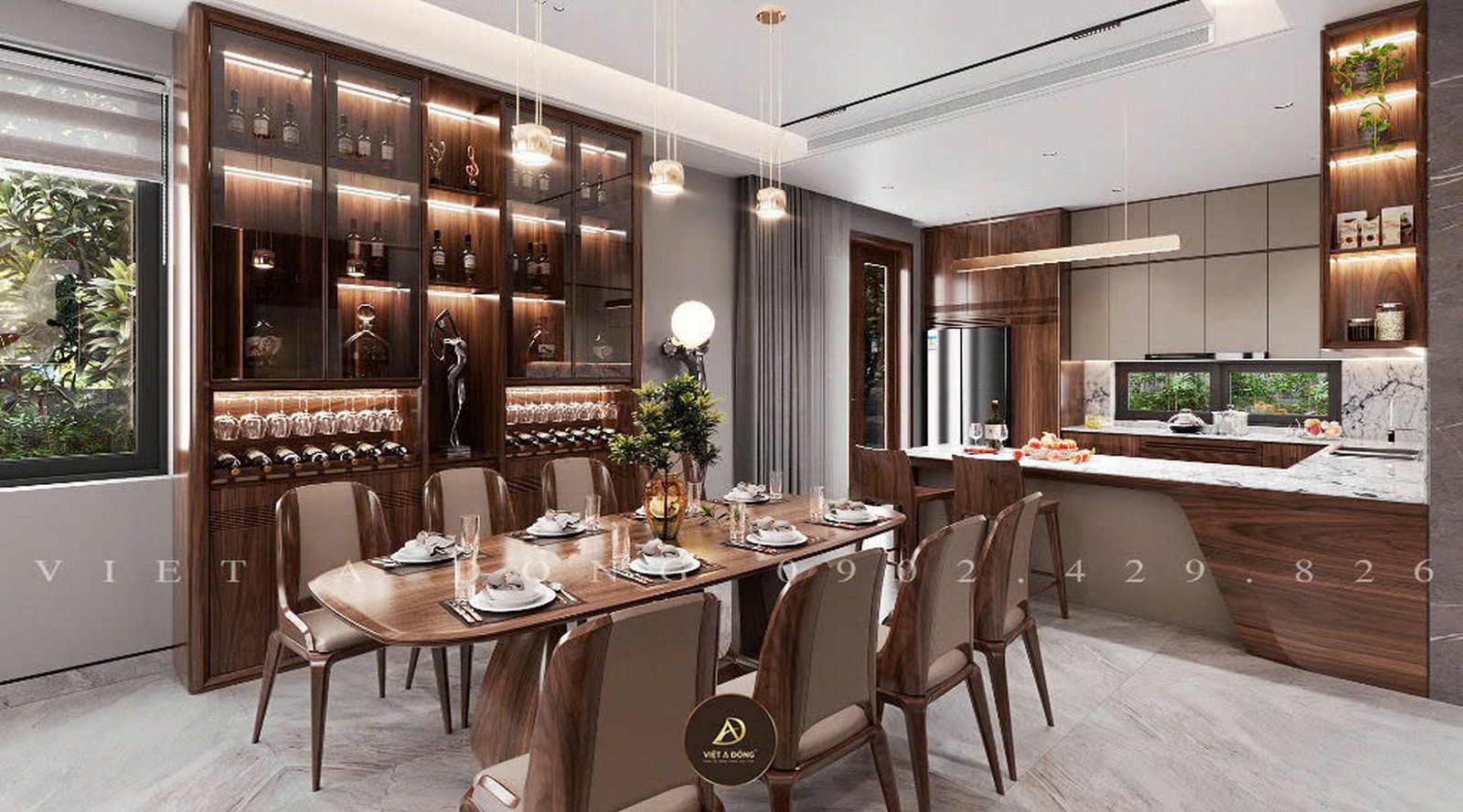 bàn ăn với kiểu dáng tinh tế