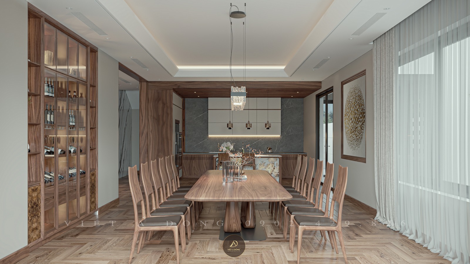 bàn ăn được thiết kế tỉ mỉ