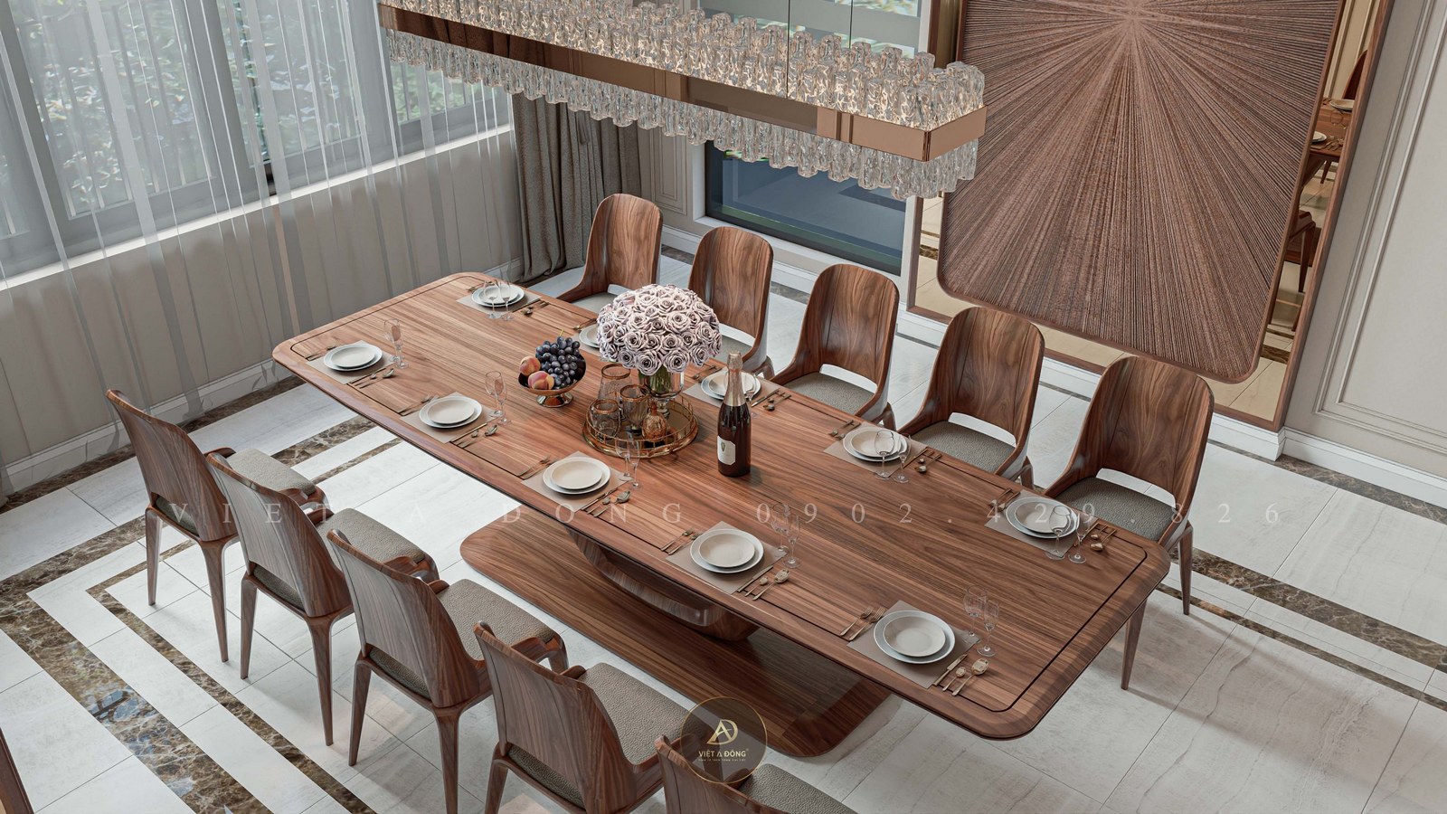 giá trị của bàn ăn gỗ óc chó nguyên khối