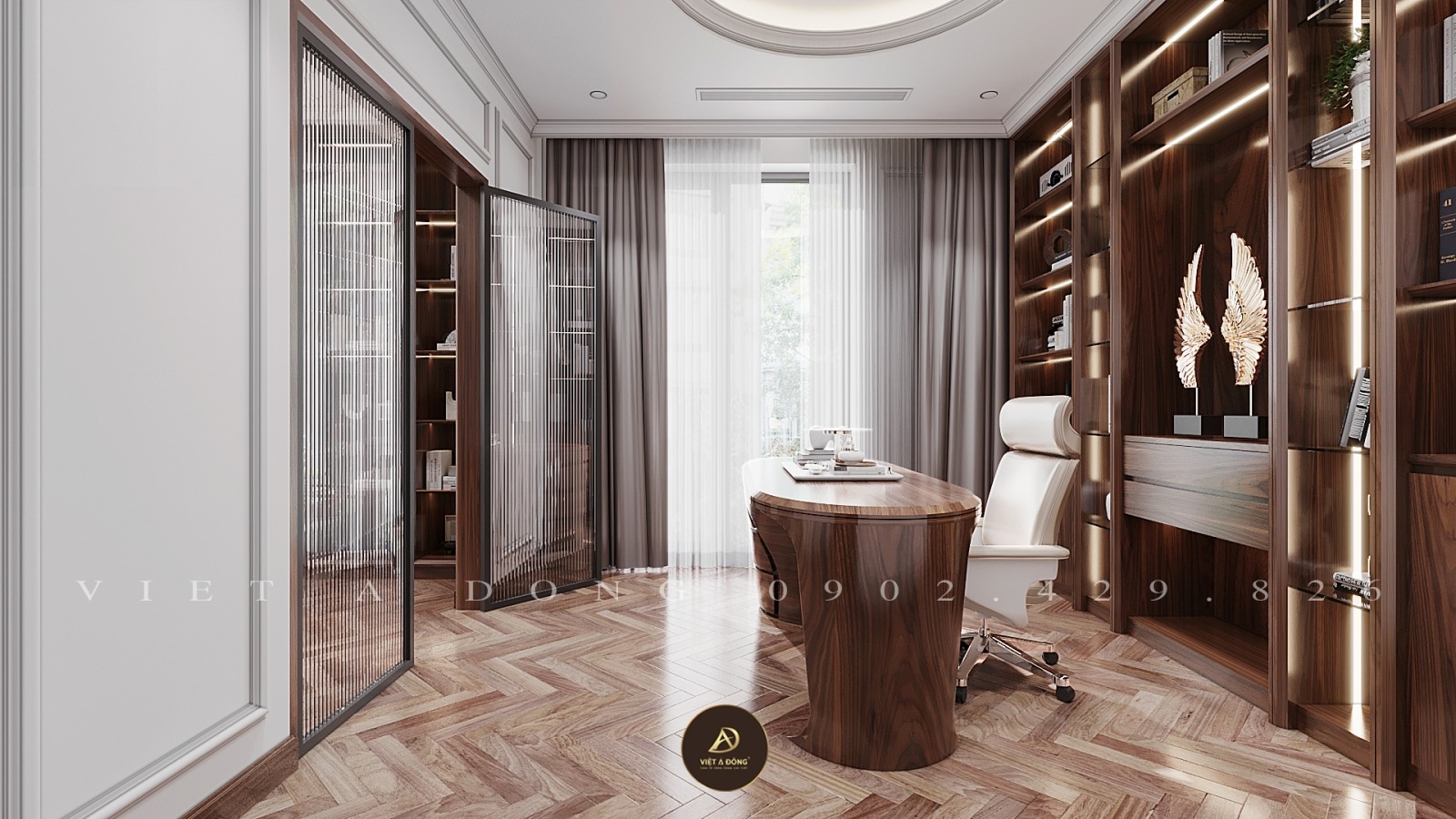 bàn làm việc gỗ óc chó