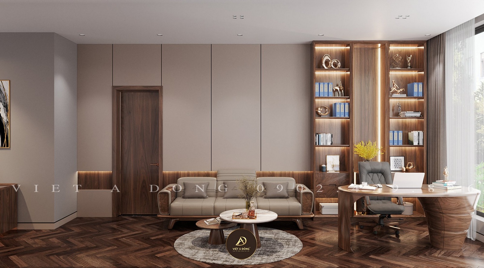 lựa chọn việt á đông thiết kế bàn làm việc