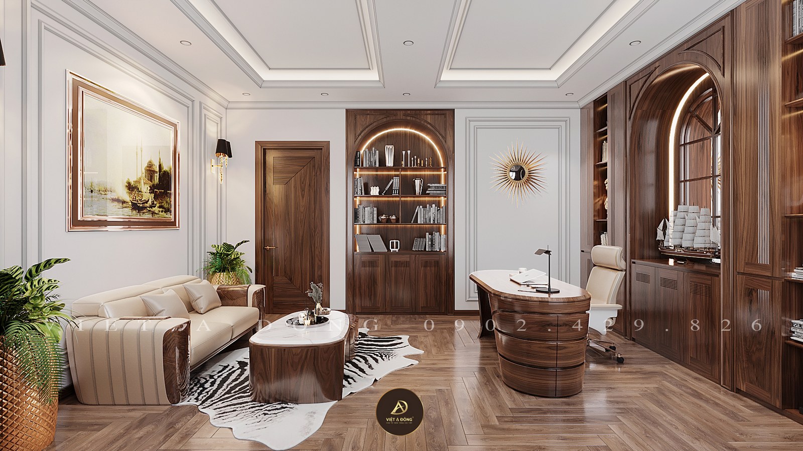 phong thủy bàn làm việc gỗ óc chó