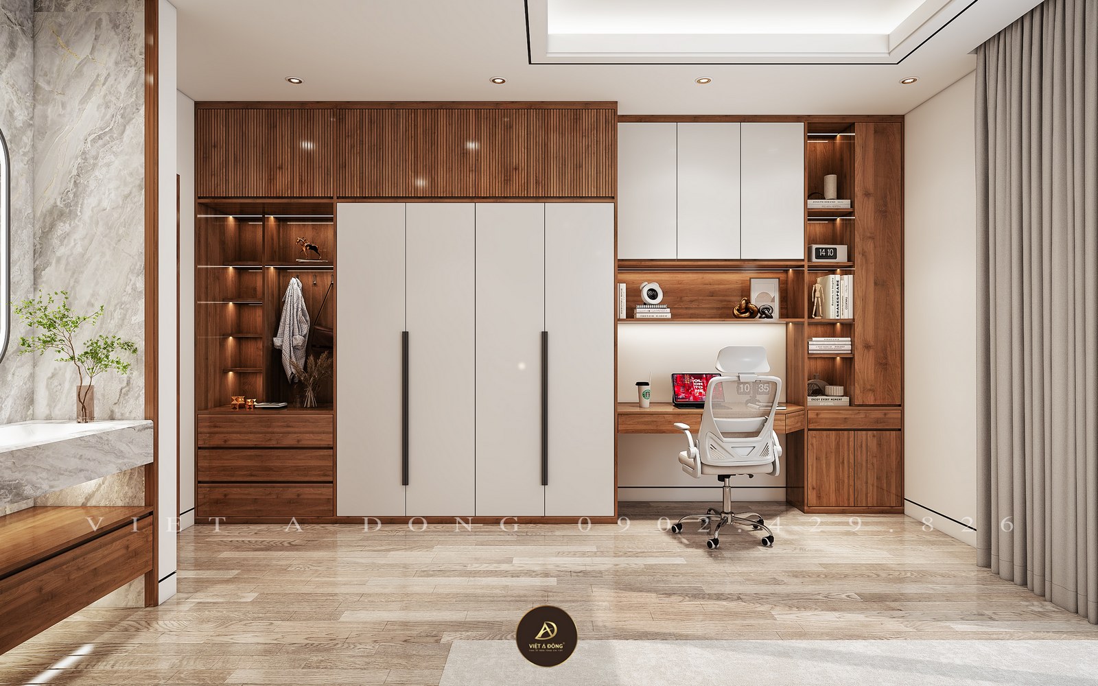 tủ quần áo gỗ óc chó