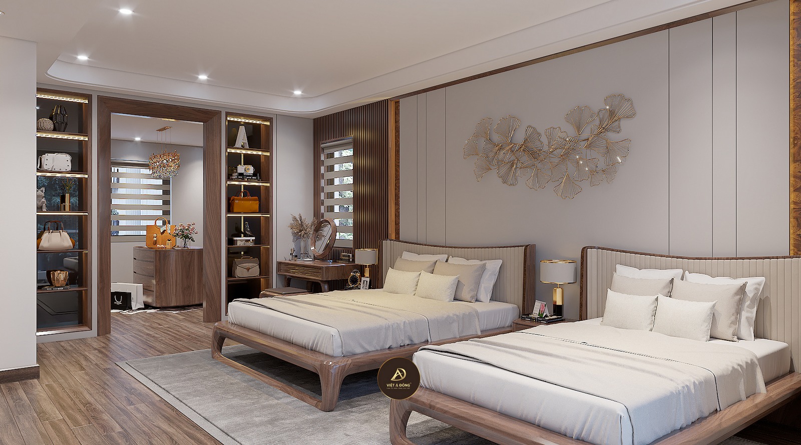 giường gỗ óc chó