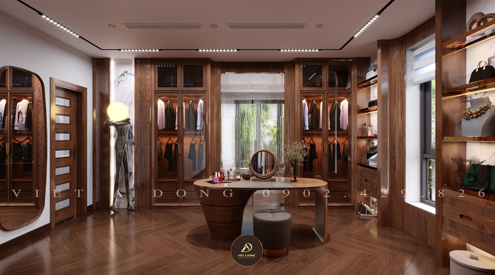 tủ quần áo gỗ óc chó