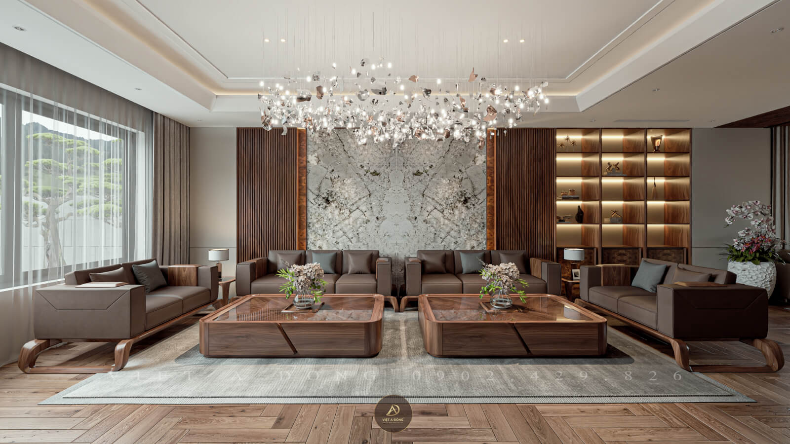 bộ sofa gỗ óc chó