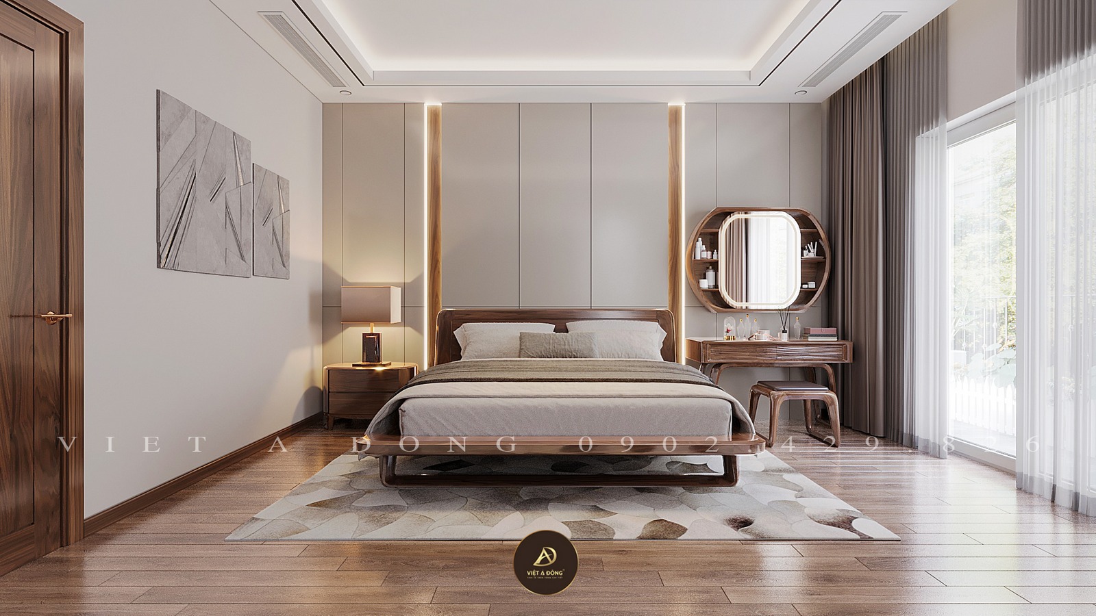 giường ngủ gỗ óc chó