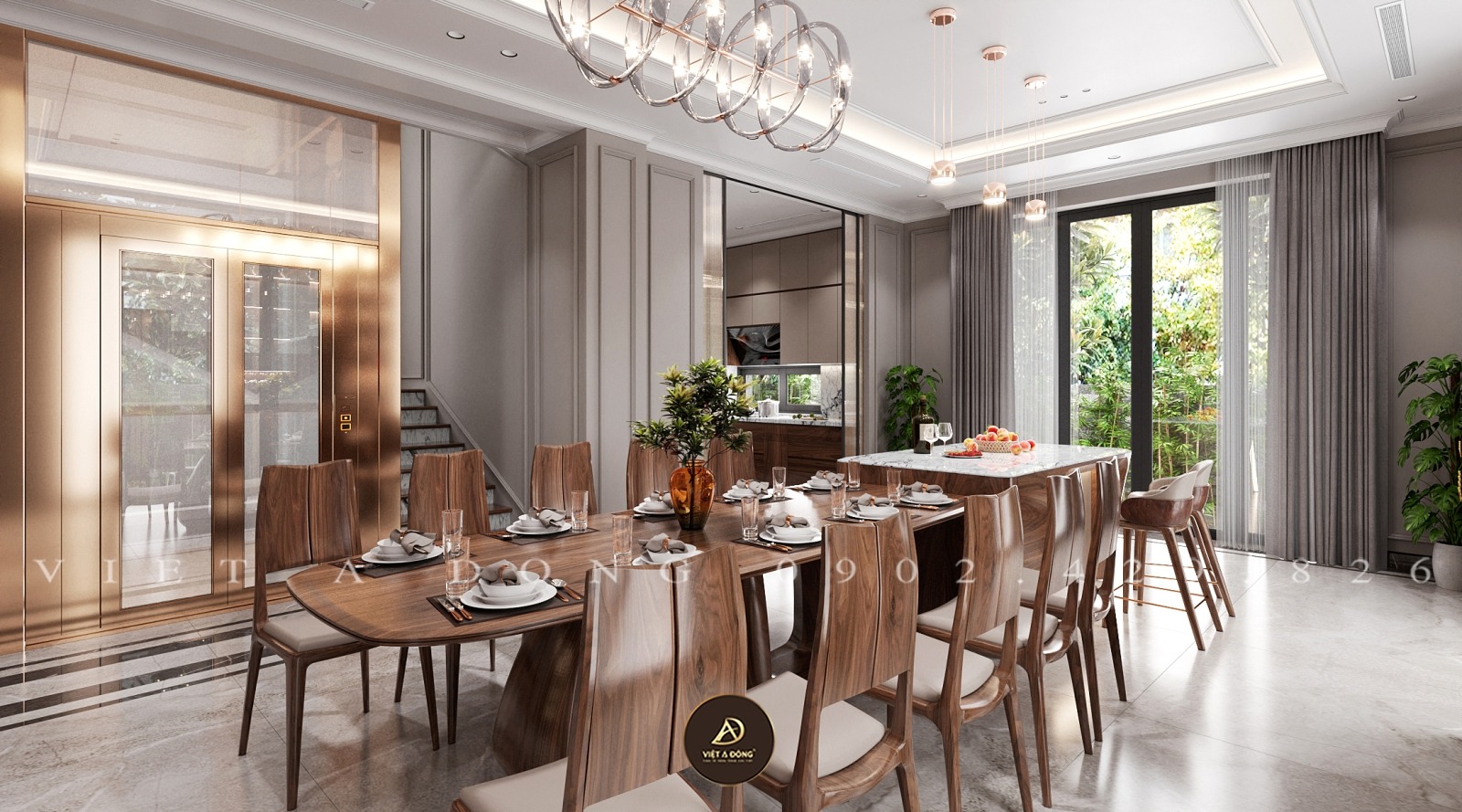 bộ bàn ăn có tính thẩm mỹ cao