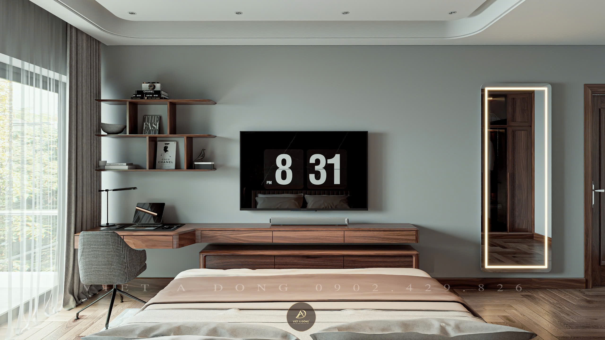 bàn làm việc gỗ óc chó