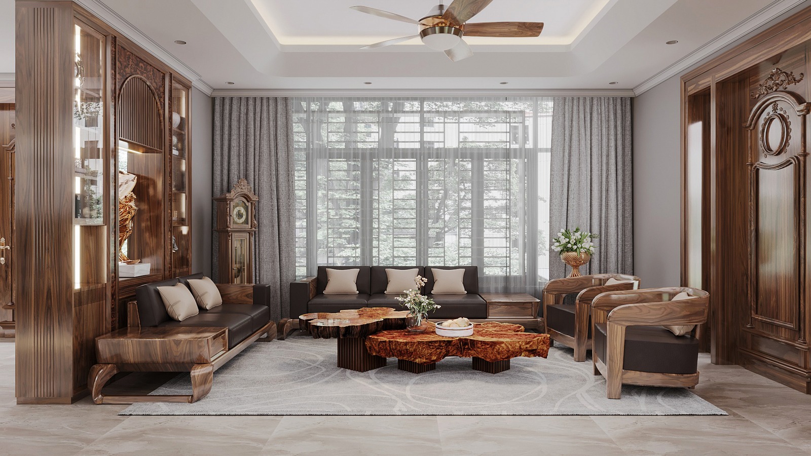 bảo quản bàn trà gỗ óc chó